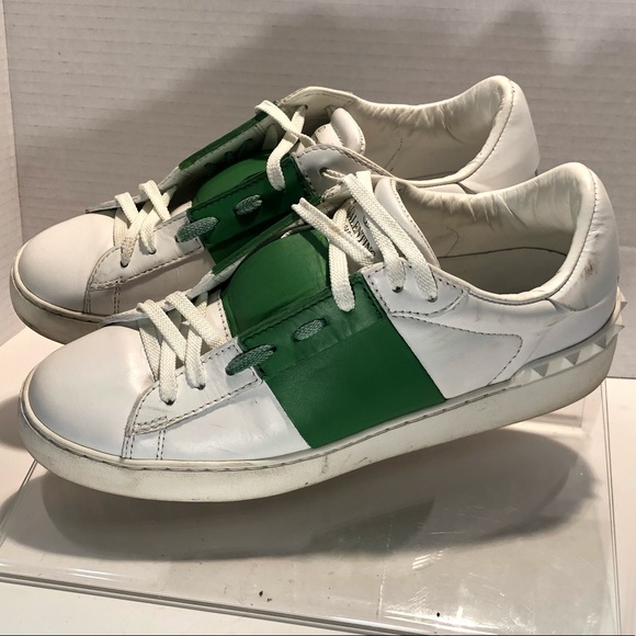 Valentino Garavani Green & White Low Top Sneakers Mens 39.5 - Picture 6 of 12